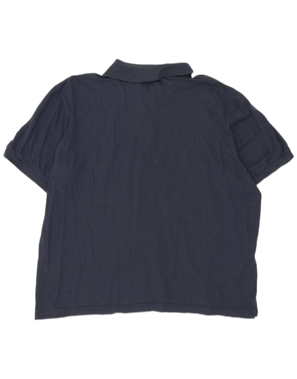 SERGIO TACCHINI Mens Polo Shirt IT 52 Large Navy Blue Cotton