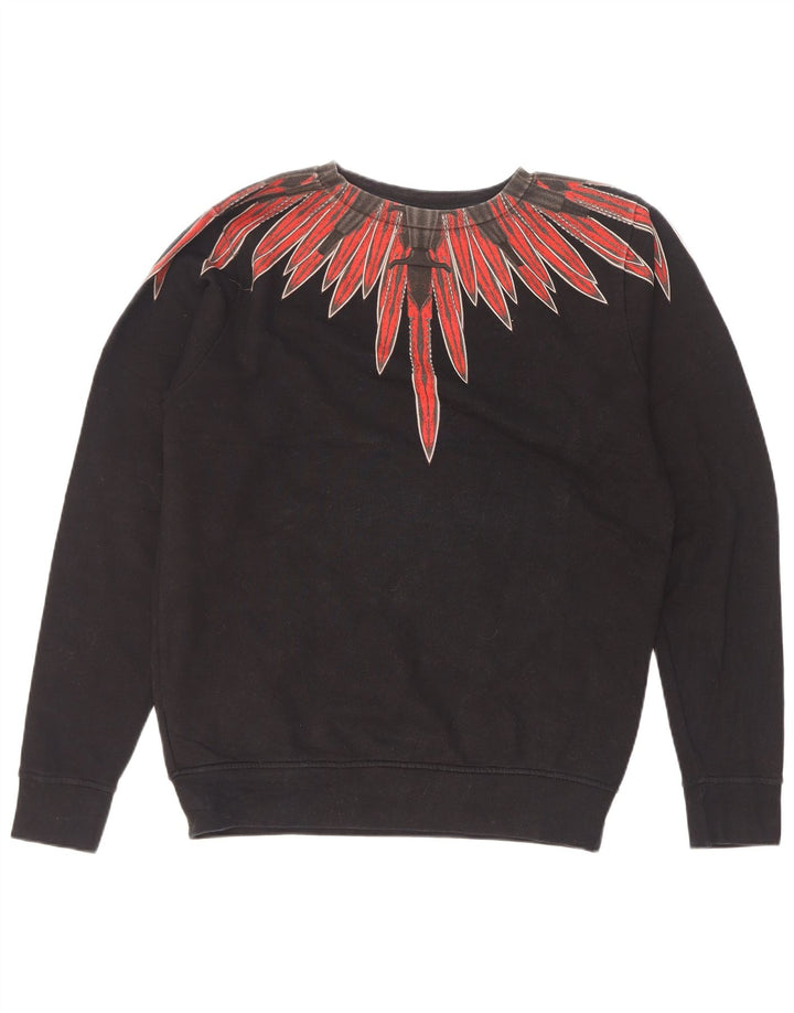 Marcelo Burlon Mens Abstract Pattern Sweatshirt Jumper XS Black Cotton