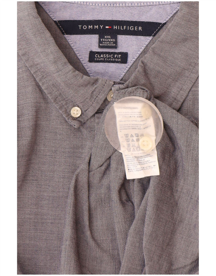 Tommy Hilfiger Mens Classic Fit Shirt 2XL Grey Cotton