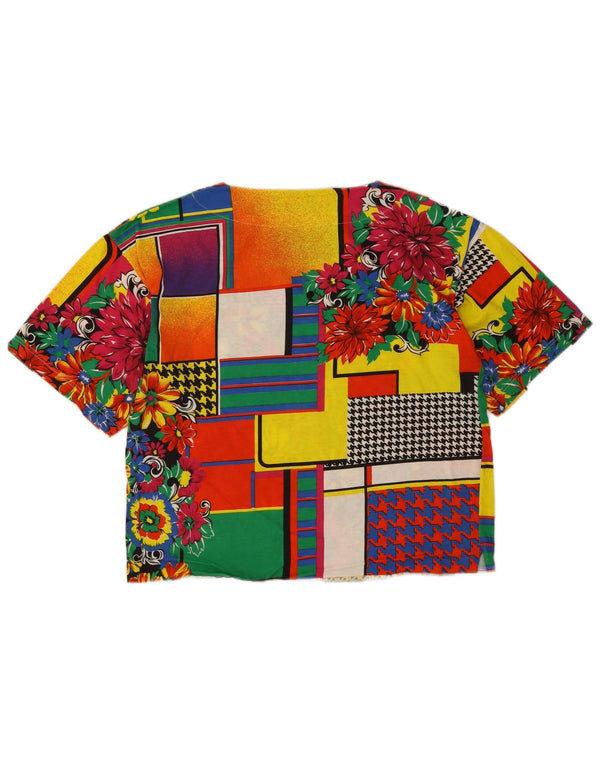 Vintage Womens Graphic T-Shirt Top UK 16 Large Multicoloured Floral