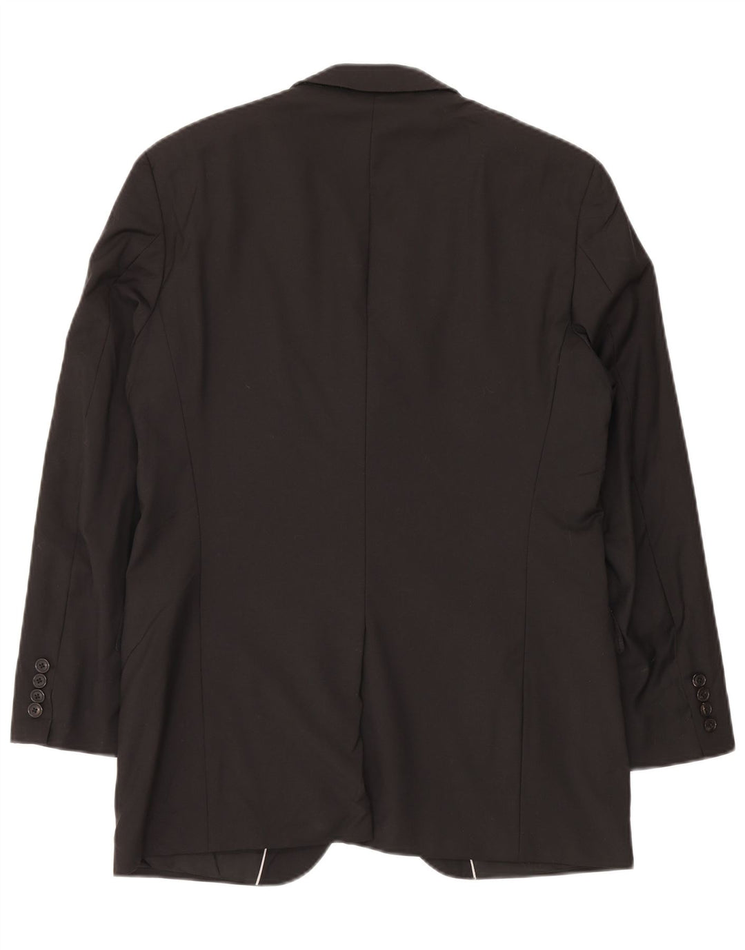 Vintage Womens 2 Button Blazer Jacket US 40 Large Black Virgin Wool