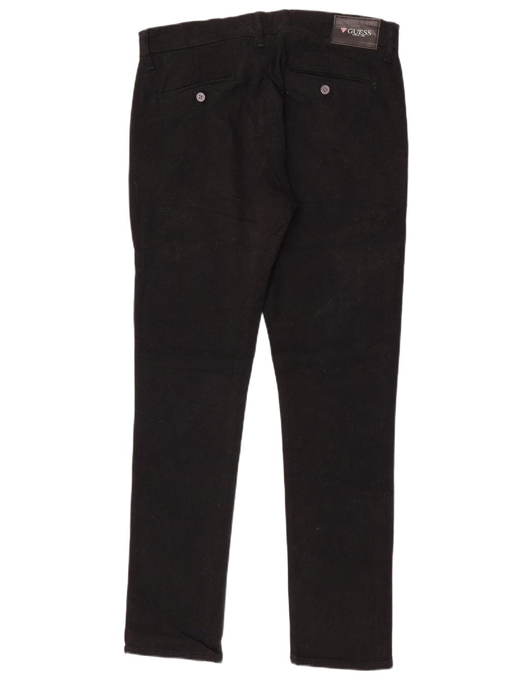 Guess Mens Slim Chino Trousers W34 L32 Black Cotton