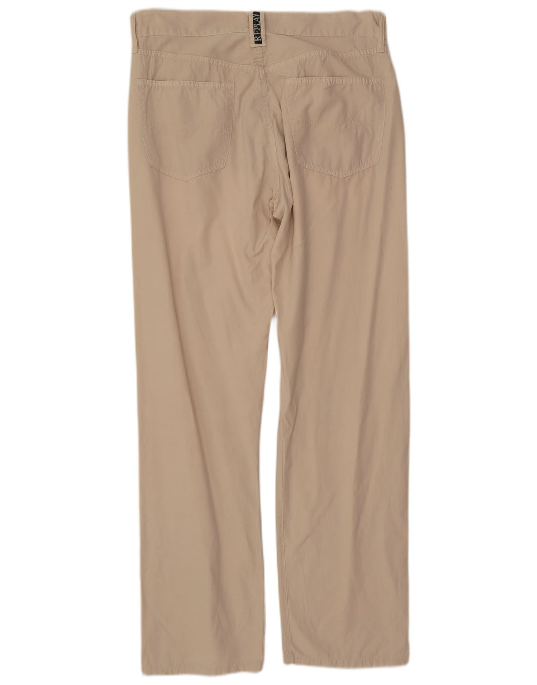 REPLAY Mens Straight Casual Trousers W36 L34 Beige Cotton