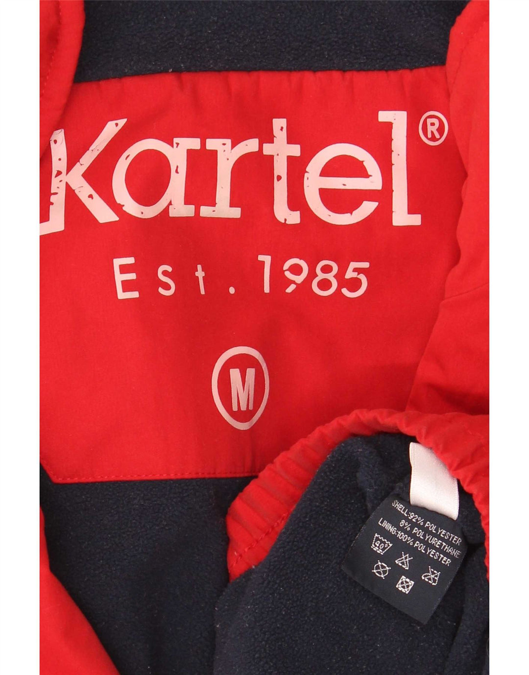 Kartel Mens Bomber Jacket UK 38 Medium Red Polyester