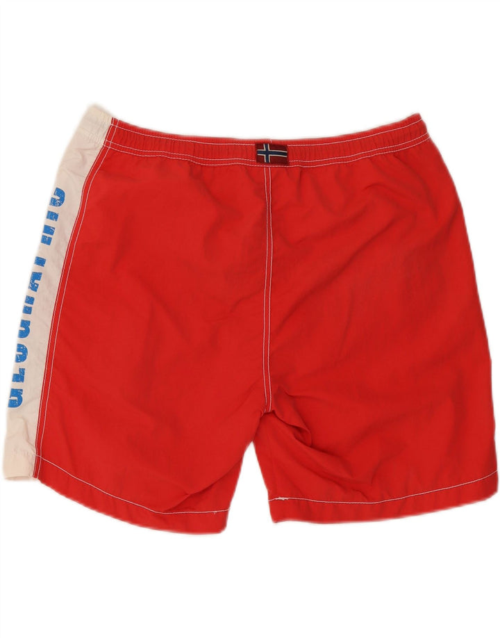 NAPAPIJRI Mens Graphic Swimming Shorts XL  Red Colourblock Polyester