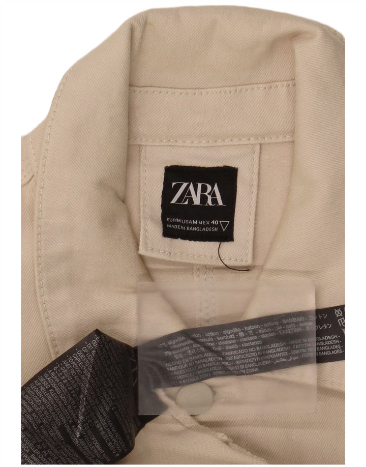 Zara Mens Utility Jacket UK 38 Medium Beige Cotton