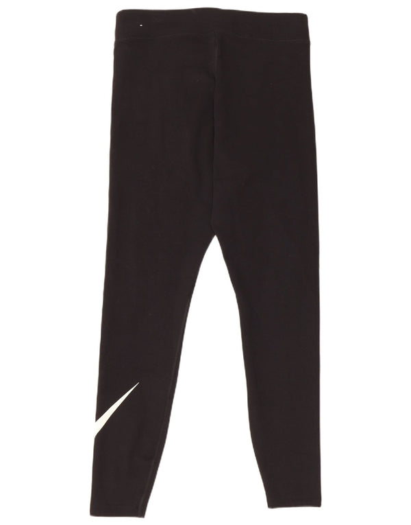 Nike Womens Graphic Leggings UK 16 Large Black Cotton