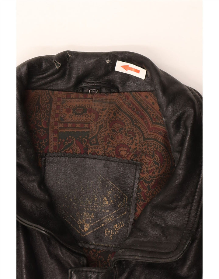 Vintage Mens Leather Jacket UK 44 2XL Black Leather