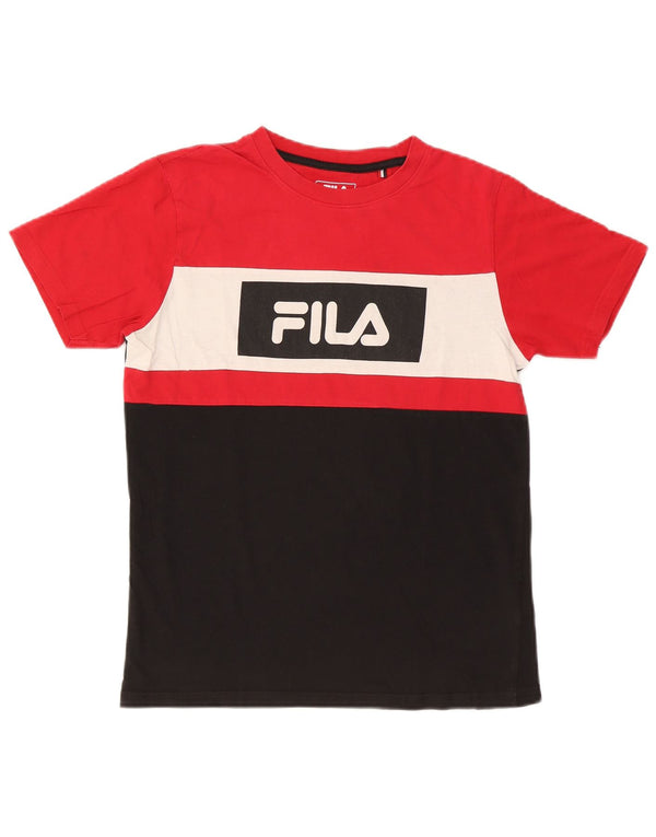 Fila Mens Graphic T-Shirt Top Small Multicoloured Colourblock Cotton