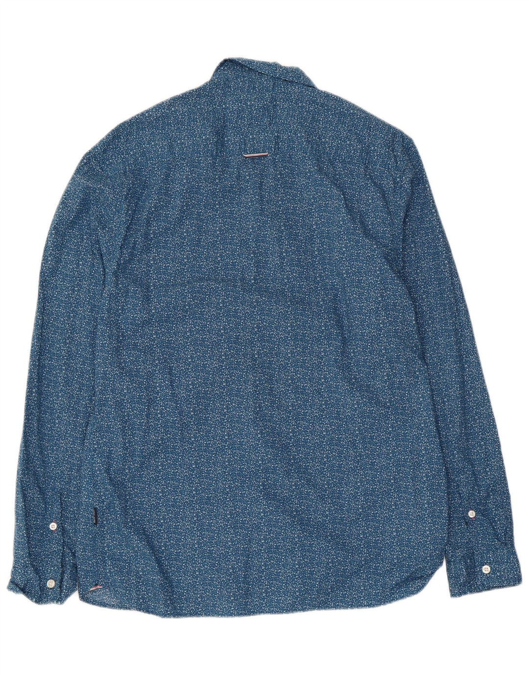 White Stuff Mens Slim Fit Shirt Large Blue Spotted Cotton