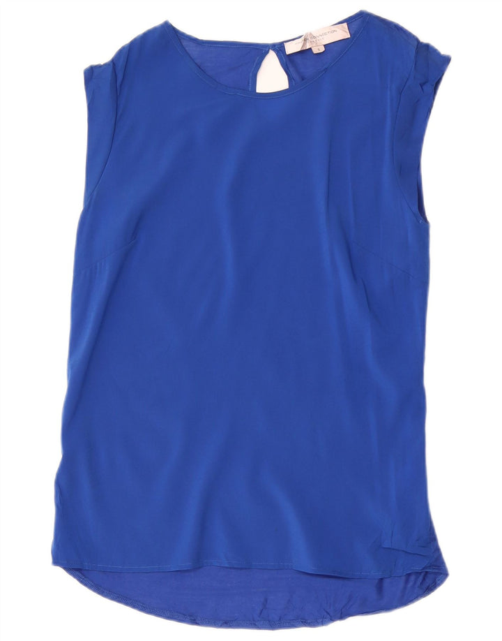 French Connection Womens Sleeveless Blouse Top UK 10 Small Blue Polyester