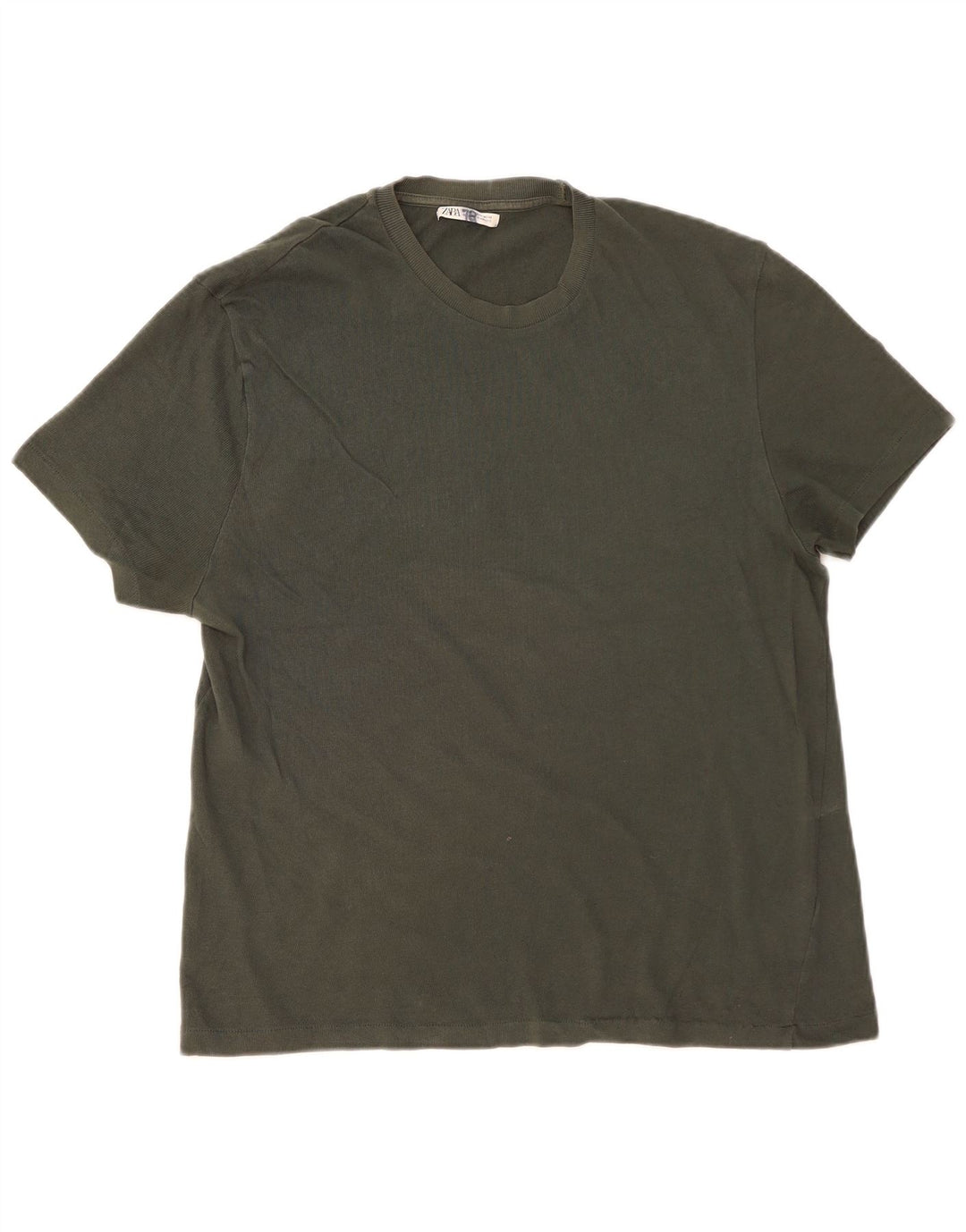 Zara Mens T-Shirt Top Large Khaki