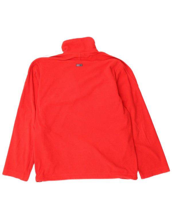 Adidas Girls Zip Neck Fleece Jumper 13-14 Years Red Polyester