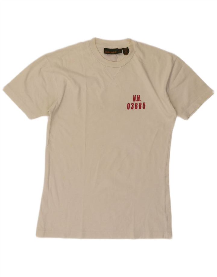 Timberland Mens Graphic T-Shirt Top Small White Cotton