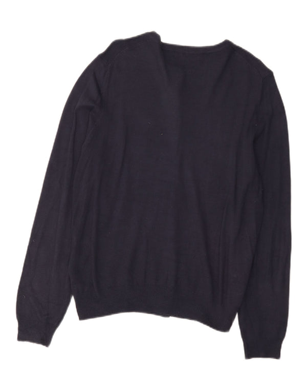 Marks & Spencer Womens Cardigan Sweater UK 14 Large Navy Blue Viscose
