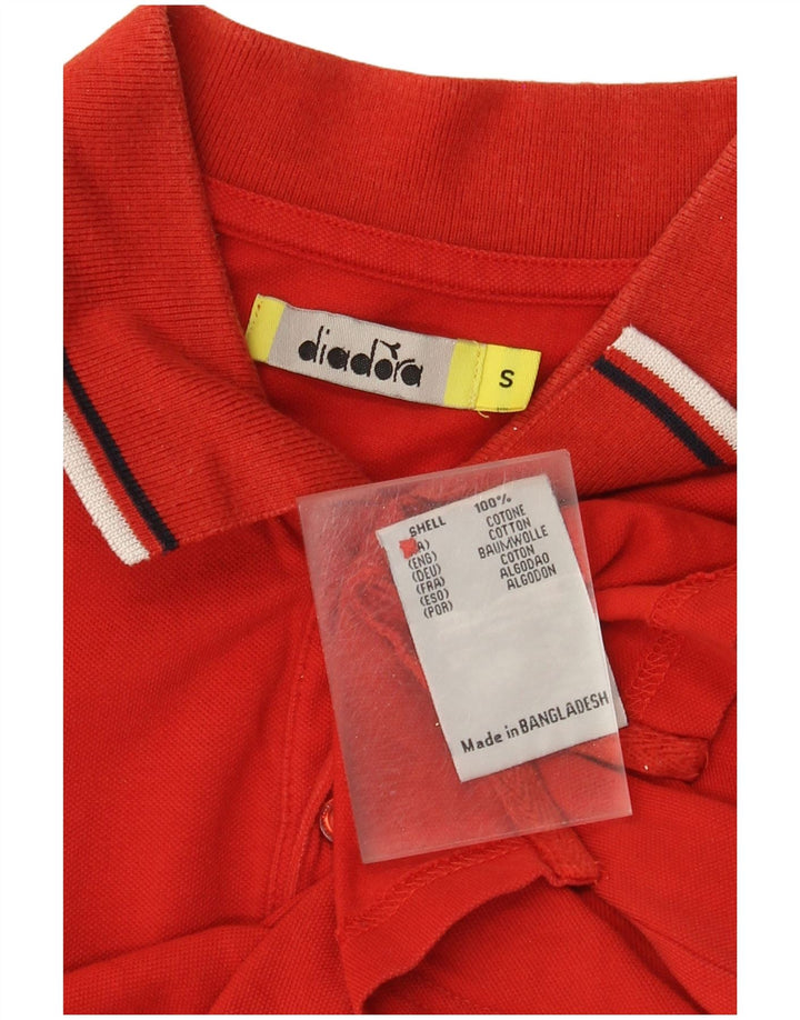 Diadora Mens Polo Shirt Small Red Cotton