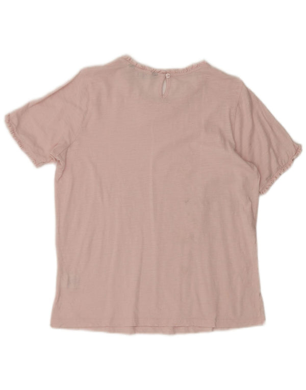 CREW CLOTHING Womens Blouse Top UK 10 Small Pink Cotton
