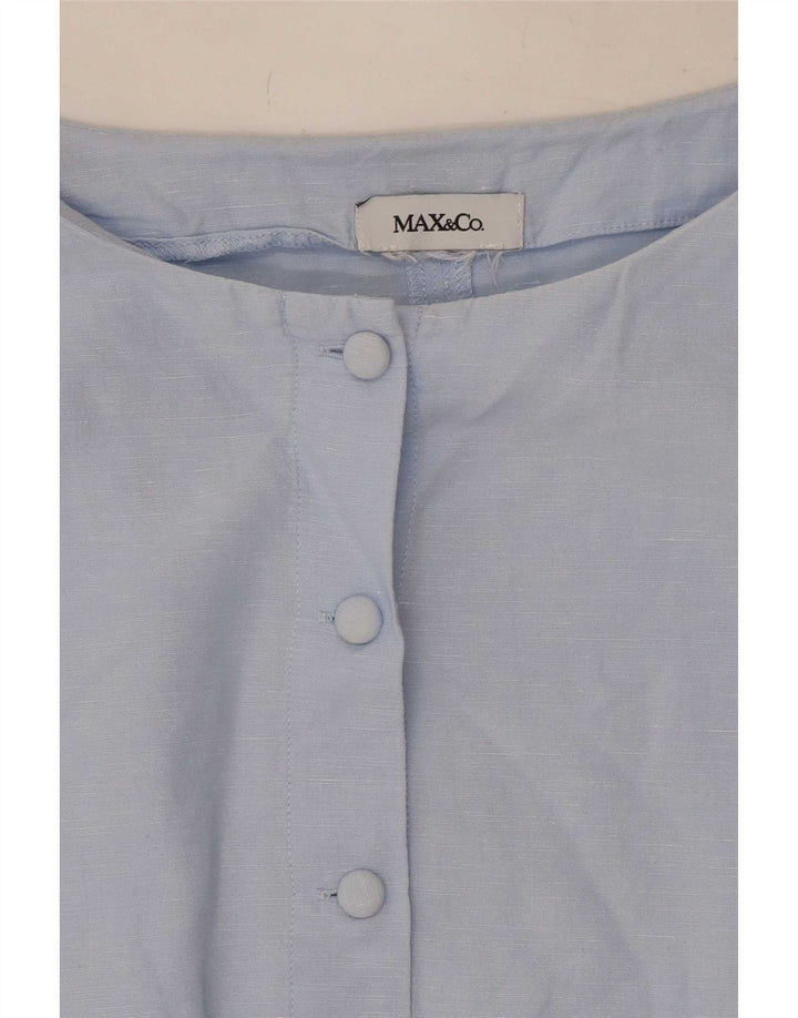 Max & Co. Womens 3/4 Sleeve Blouse Top UK 12 Medium Blue