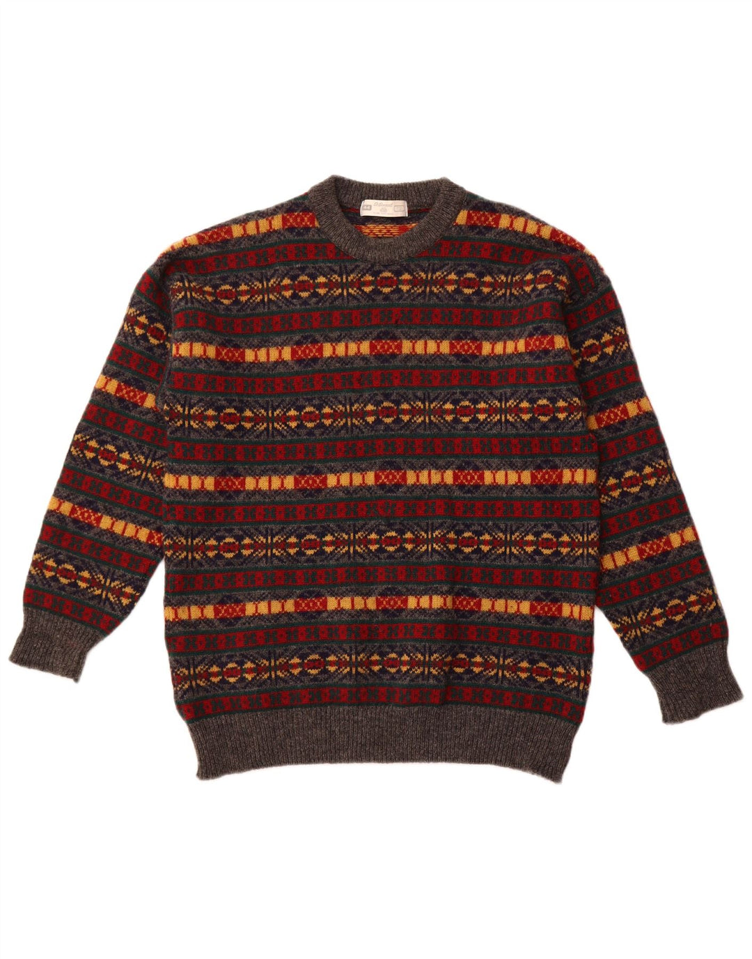 ST. BERNARD Mens Crew Neck Jumper Sweater Large Multicoloured Fair Isle
