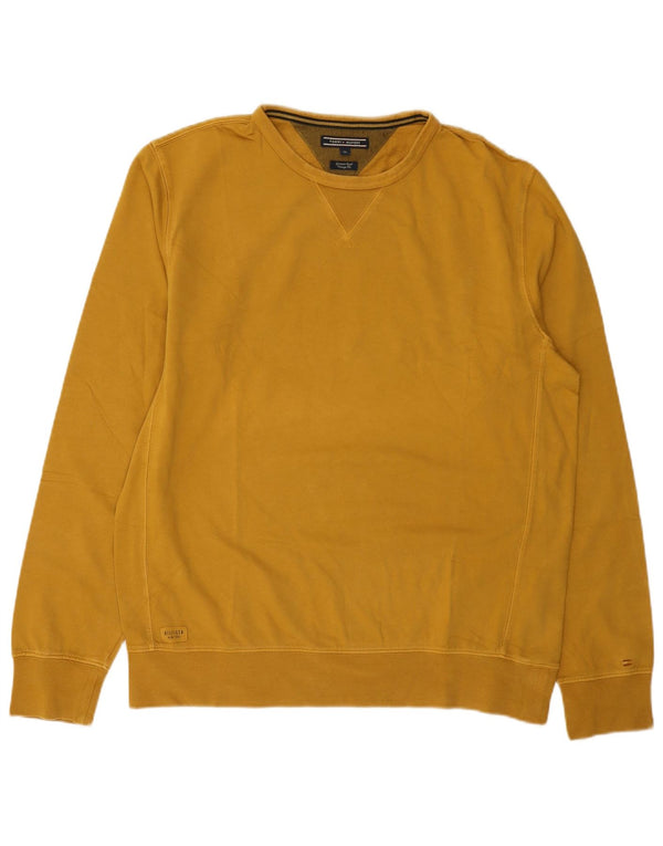 Tommy Hilfiger Mens Vintage Fit Sweatshirt Jumper XL Yellow Cotton