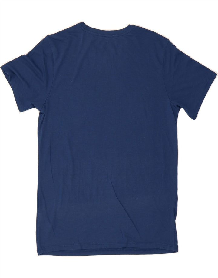 NIKE Mens Athletic Cut Graphic T-Shirt Top Medium Navy Blue Striped Vintage Nike and Second-Hand Nike from Messina Hembry 