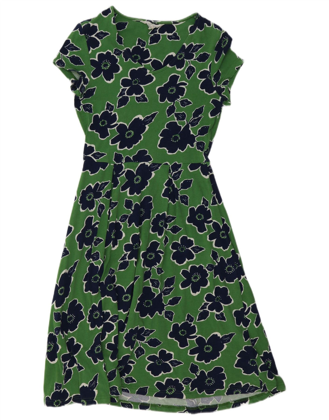 SEASALT CORNWALL Womens A-Line Dress UK 10 Small  Green Floral Cotton