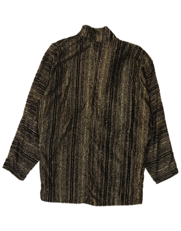 Vintage Womens 1 Button Blazer Jacket UK 16 Large Black Striped