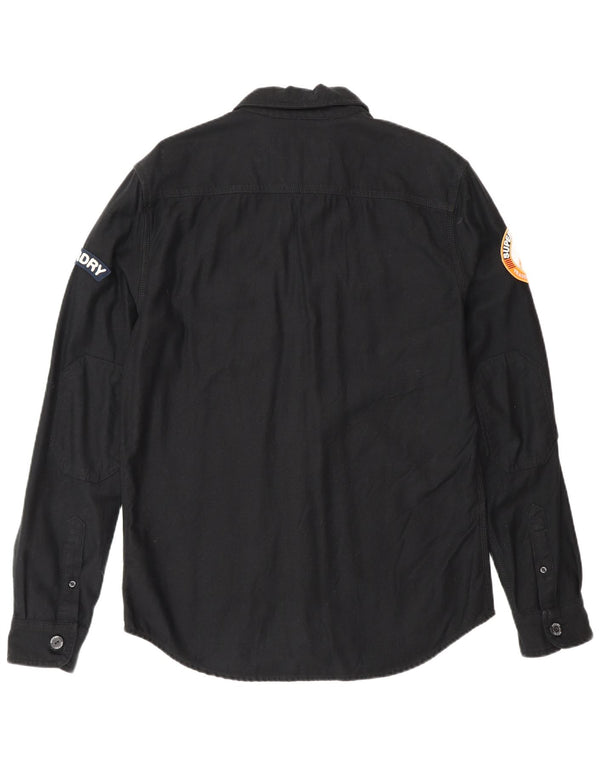 Superdry Mens Military Shirt Large Black Cotton