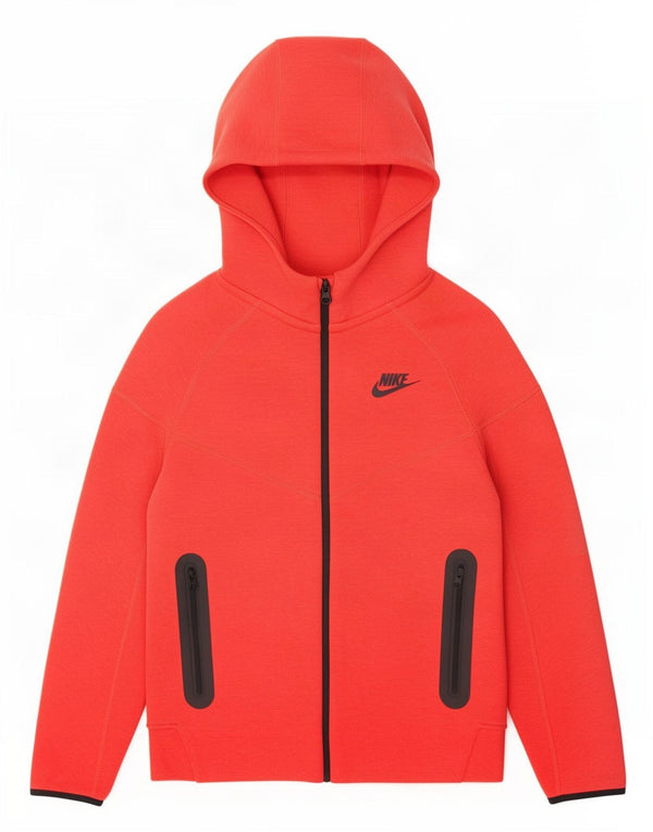 Nike Boys Zip Hoodie Sweater 10-11 Years Medium Red Cotton
