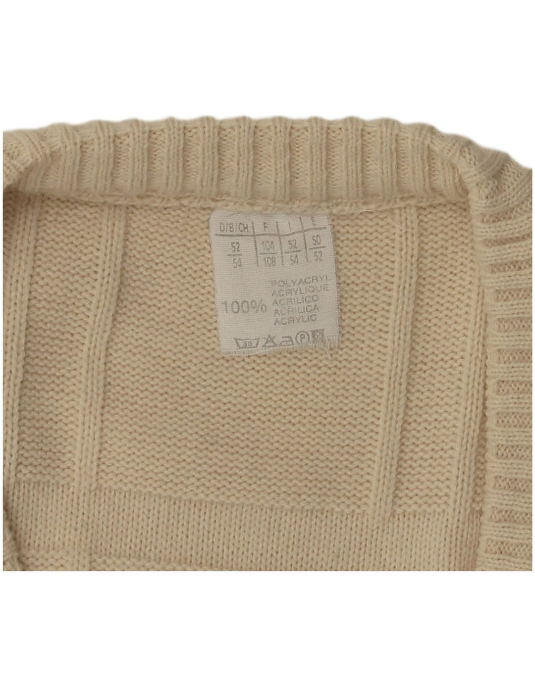 VINTAGE Mens Vest Tank Top IT 52/54 Large Off White Polyacrylic