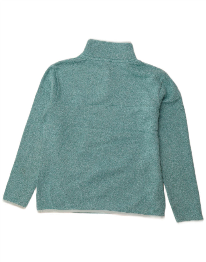 EDDIE BAUER Womens Button Neck Sweatshirt Jumper UK 14 Medium Turquoise