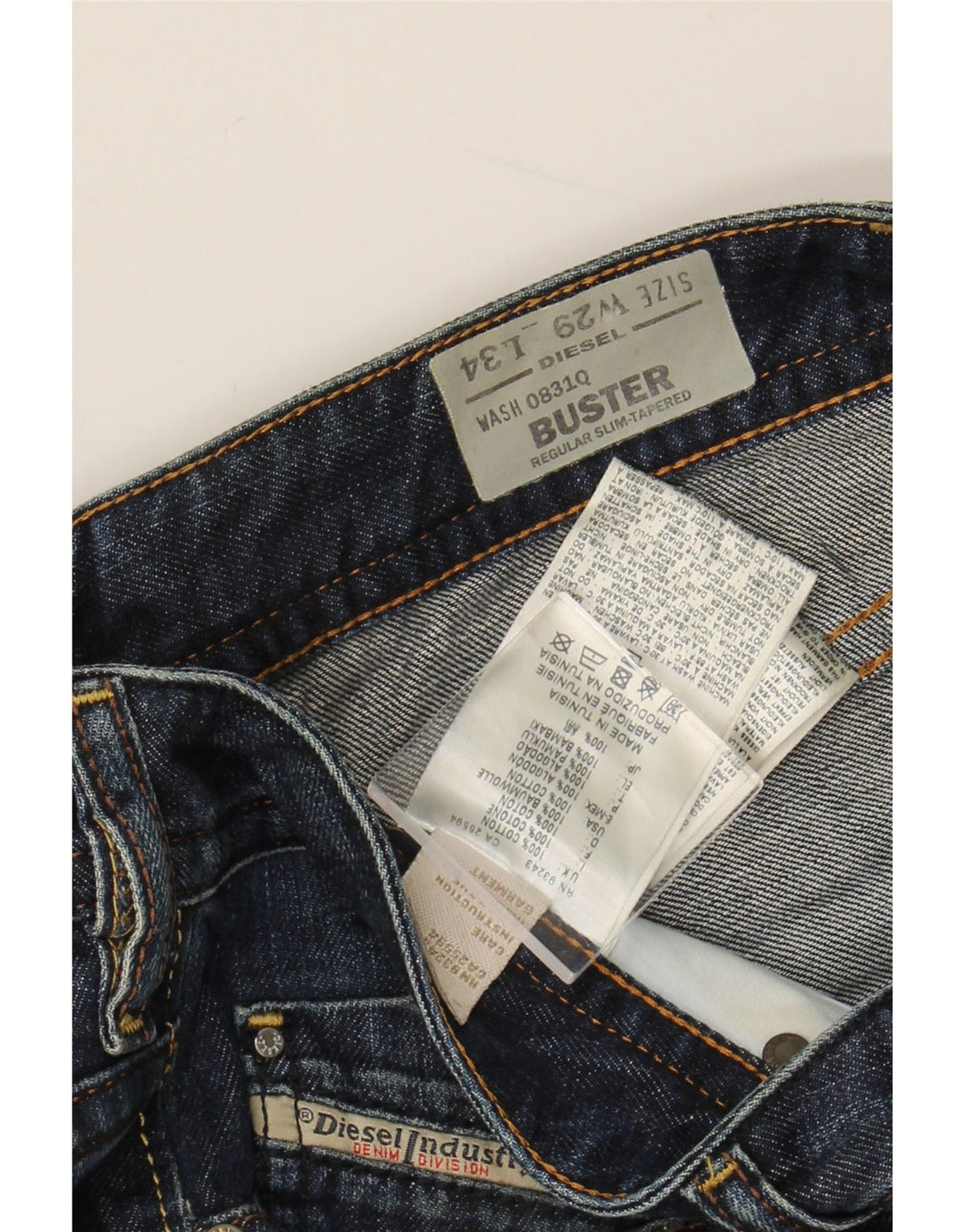 DIESEL Mens Buster Regular Slim Tapered Jeans W29 L30 Navy Blue Cotton