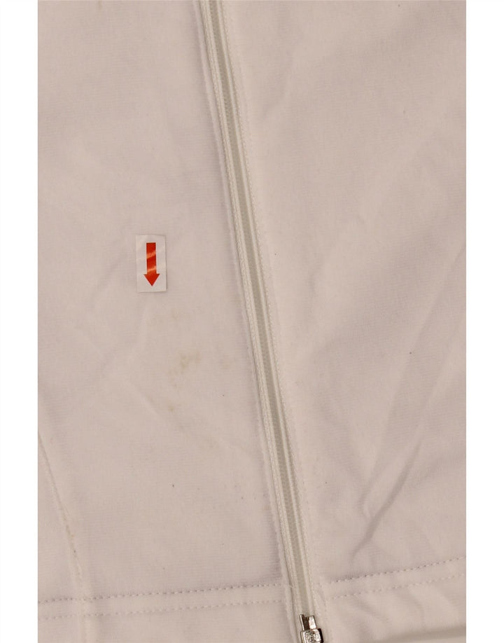 ADIDAS Womens Tracksuit Top Jacket UK 12 Medium White Colourblock