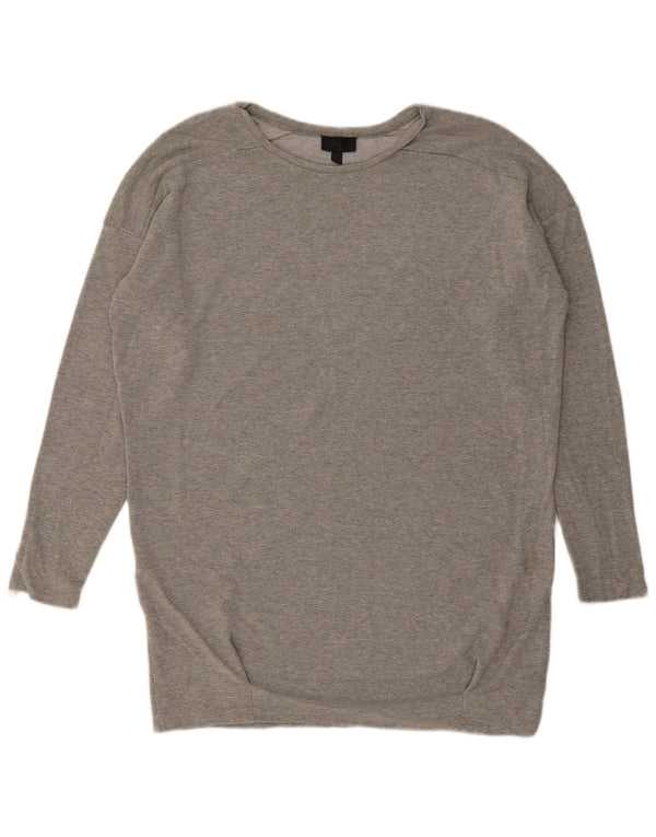 Topshop Womens Oversized Top Long Sleeve UK 12 Medium  Grey Viscose