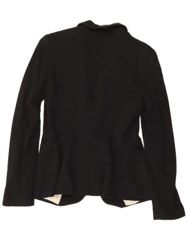 Zara Womens 1 Button Blazer Jacket UK 10 Small Black
