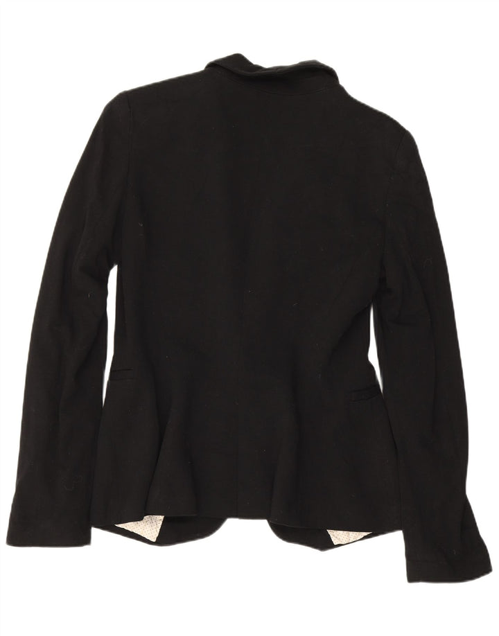 Zara Womens 1 Button Blazer Jacket UK 10 Small Black