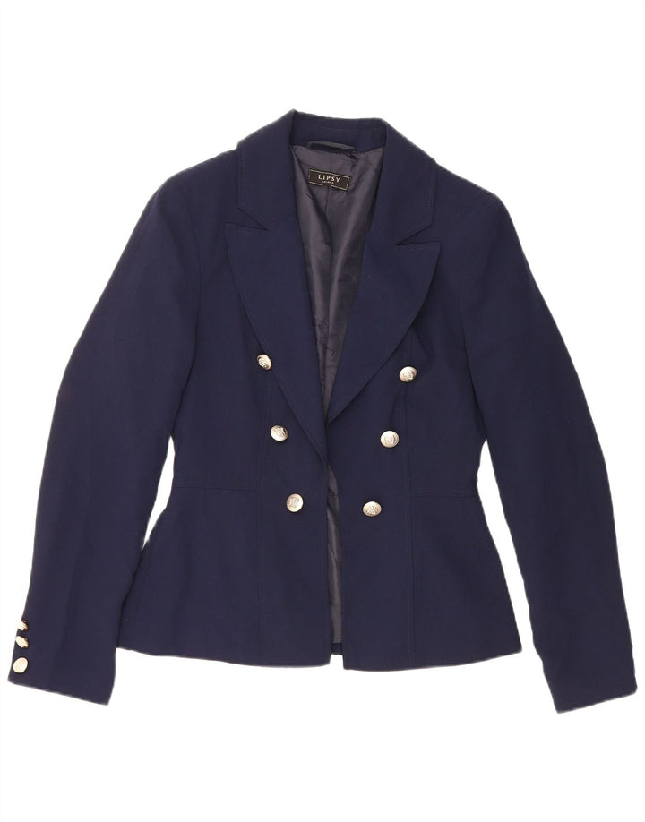 Lipsy Womens Open Blazer Jacket UK 10 Small Navy Blue Polyester