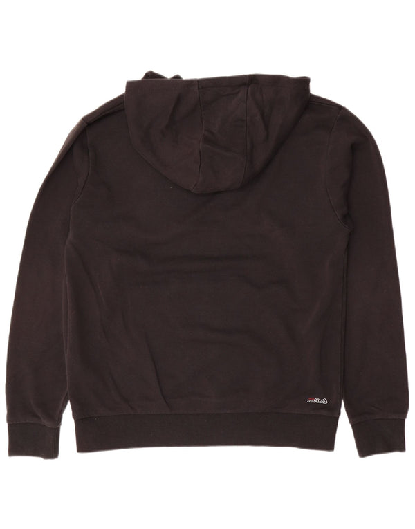 FILA Boys Graphic Hoodie Jumper 15-16 Years Black Cotton