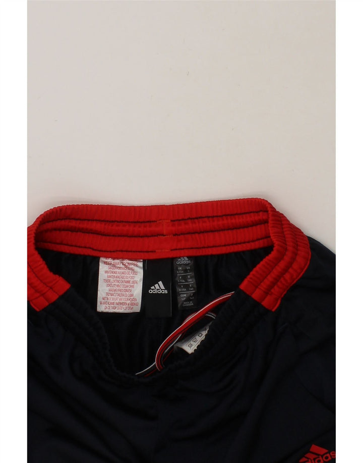 ADIDAS Boys Sport Shorts 9-10 Years  Navy Blue Polyester Vintage Adidas and Second-Hand Adidas from Messina Hembry 