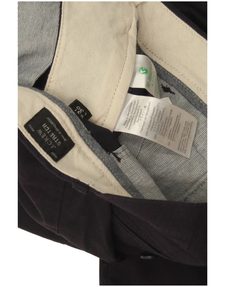 J. Crew Mens Stretch Straight Chino Trousers W31 L30 Navy Blue Polyester