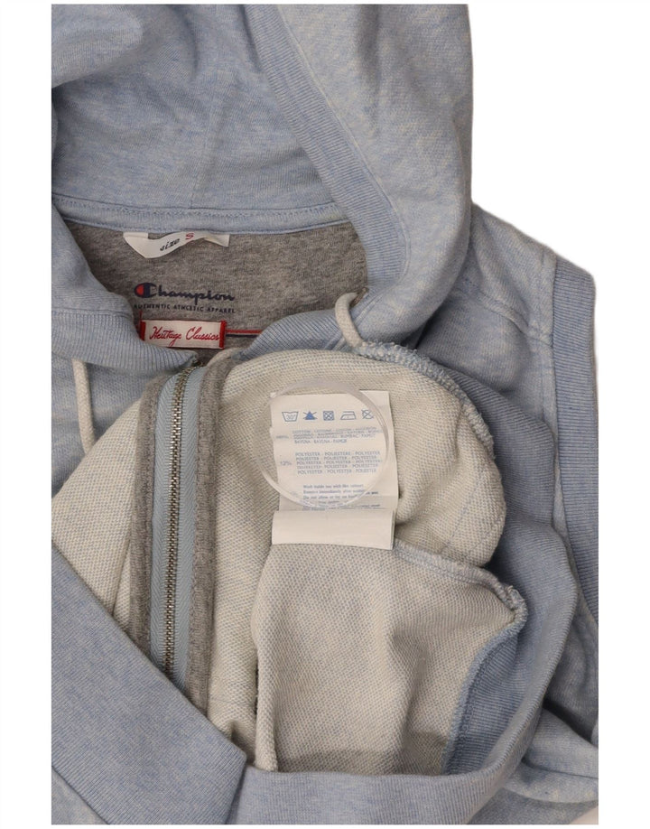 CHAMPION Womens Heritage Classics Zip Hoodie Sweater UK 10 Small Blue
