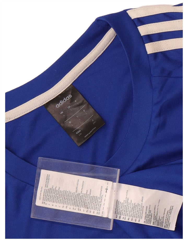 Adidas Mens Climalite T-Shirt Top Large Blue Polyester