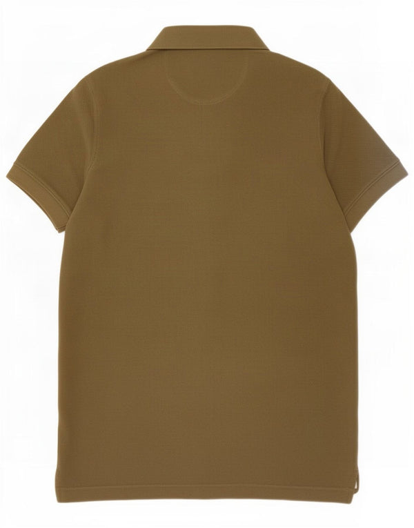 Massimo Dutti Mens Polo Shirt Small Khaki Cotton