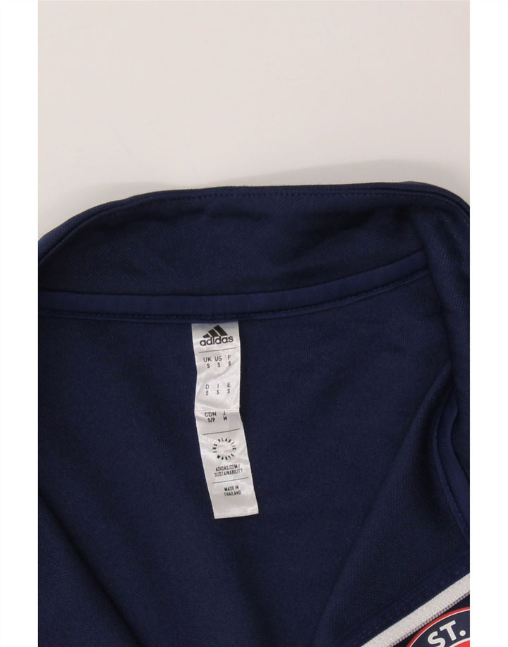 ADIDAS Mens Aeroready Zip Neck Pullover Tracksuit Top Small Navy Blue Vintage Adidas and Second-Hand Adidas from Messina Hembry 