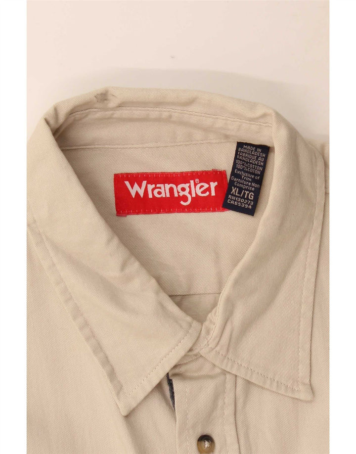 Wrangler Mens Shirt XL Beige Cotton