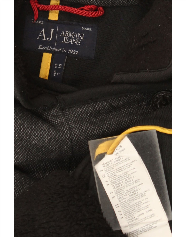 Armani Jeans Womens Pea Coat UK 16 Large Grey Flecked Polyester