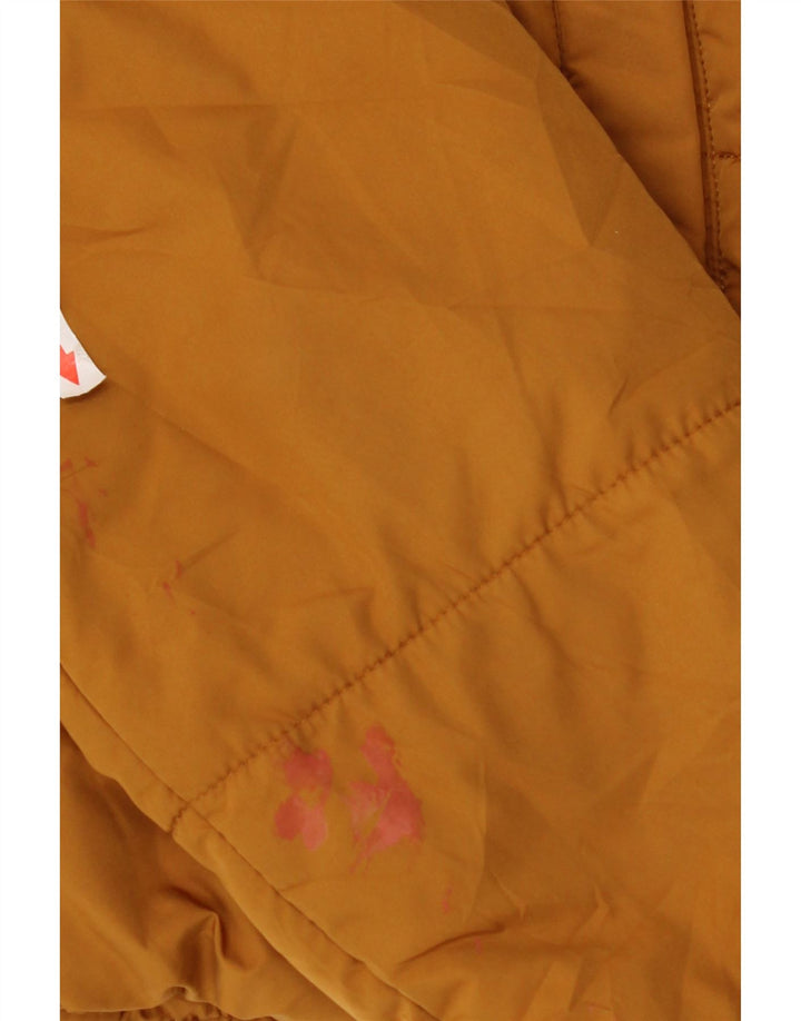 Marks & Spencer Womens Hooded Padded Jacket UK 12 Medium Yellow Polyester