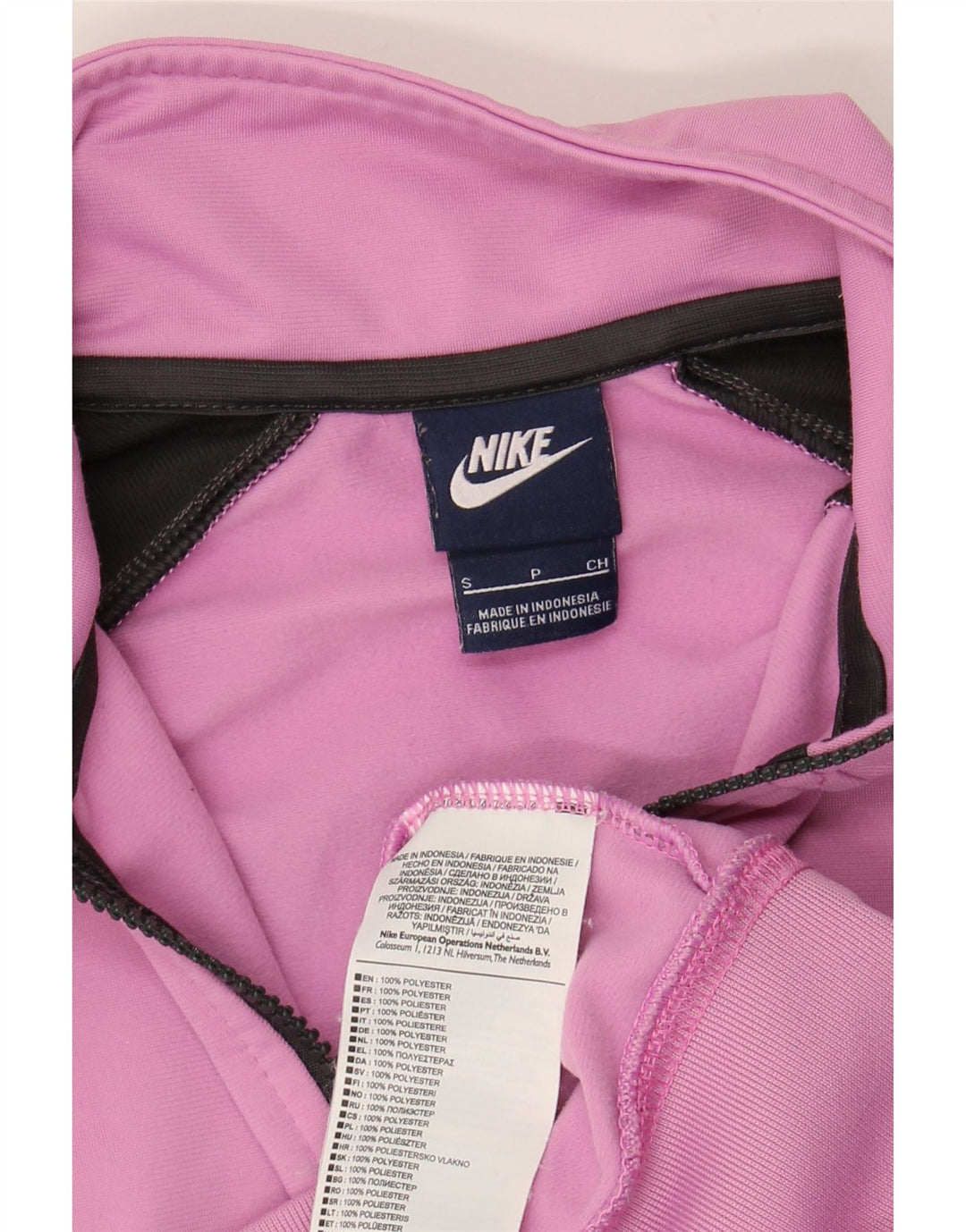 NIKE Womens Tracksuit Top Jacket UK 10 Small Pink Colourblock Polyester