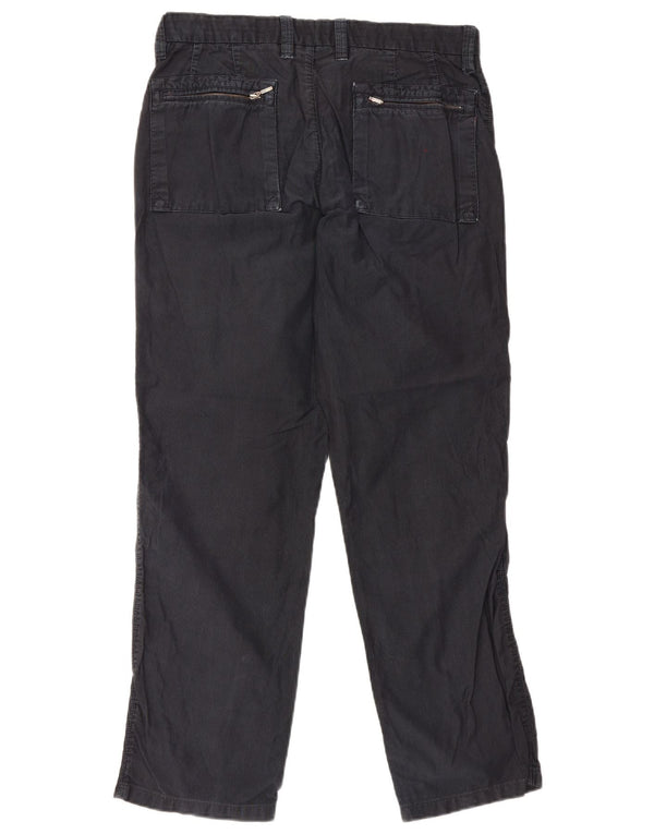 Massimo Dutti Mens Chino Trousers EU 44 Large W34 L30 Navy Blue Pinstripe