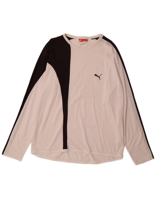 Puma Mens Top Long Sleeve XL White Colourblock